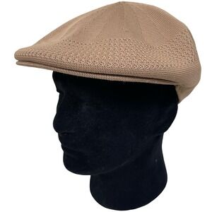 Vintage Kangol Tan Ventair Mesh Newsboy Driver Cap Hat 90s‎ Y2K Golf Streetwear